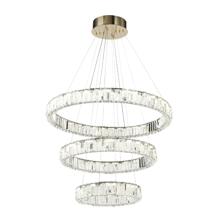 Rias LED 3 Tier Pendant 150W Tri Colour Gold - RIAS PE3T-GD3C