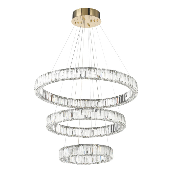 Rias LED 3 Tier Pendant 150W Tri Colour Gold - RIAS PE3T-GD3C