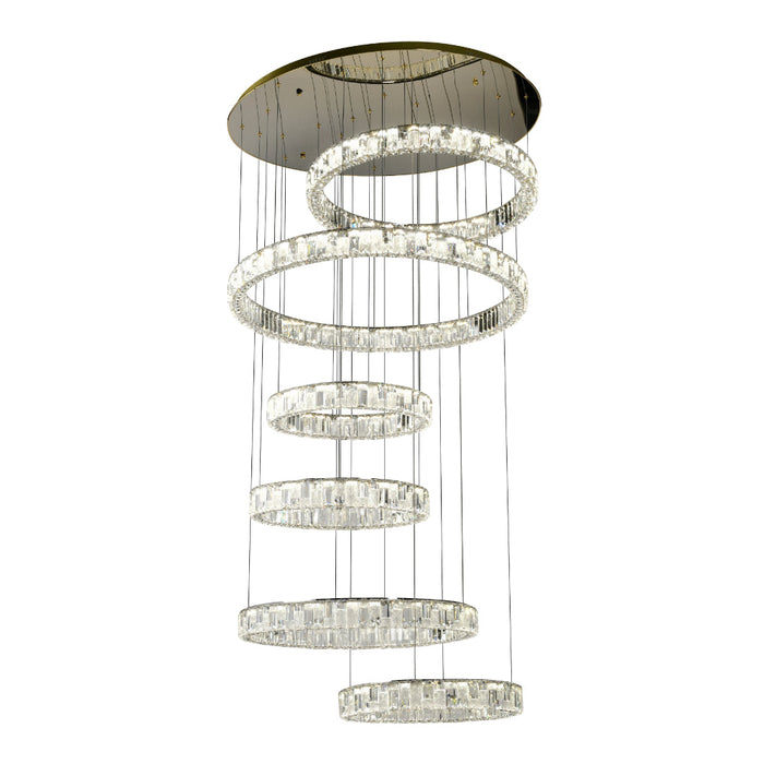 Rias LED 6 Tier Pendant 175W Tri Colour Gold - RIAS PE6T-GD3C