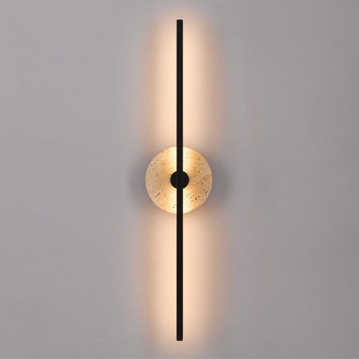 Rimini LED Wall Light 12W 3000K Travertine & Black - RIMINI WB-BEBK