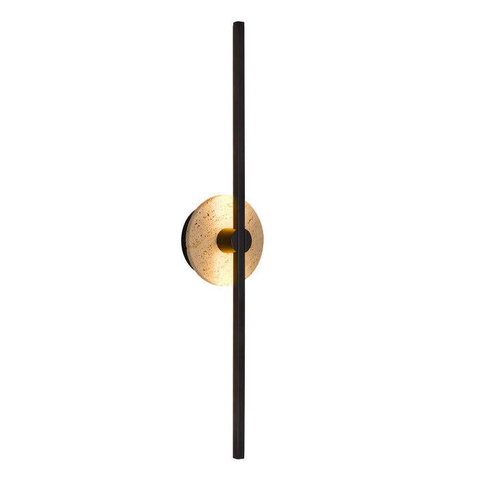 Rimini LED Wall Light 12W 3000K Travertine & Black - RIMINI WB-BEBK