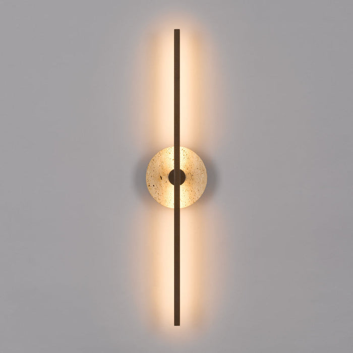 Rimini LED Wall Light 12W 3000K Travertine & Vintage Brass - RIMINI WB-BEVB