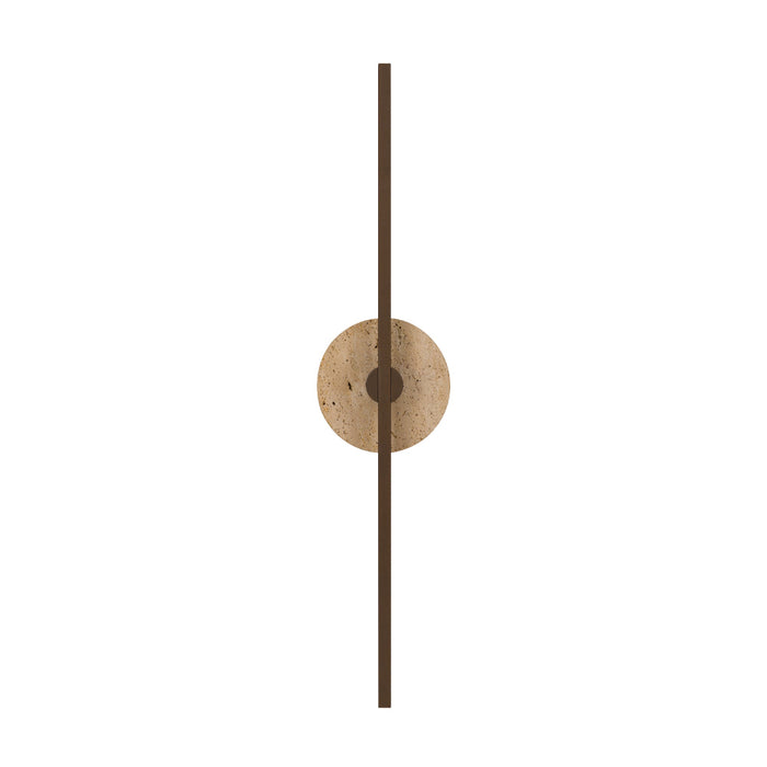 Rimini LED Wall Light 12W 3000K Travertine & Vintage Brass - RIMINI WB-BEVB