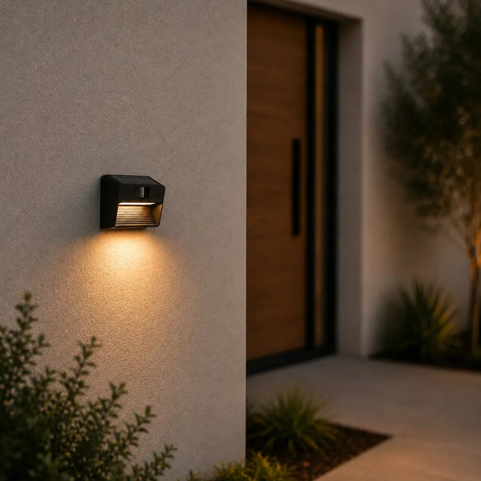 Roth LED Small Exterior Solar Wall Light 3.7V 1.3W 3000K Black - ROTH EX14-BK