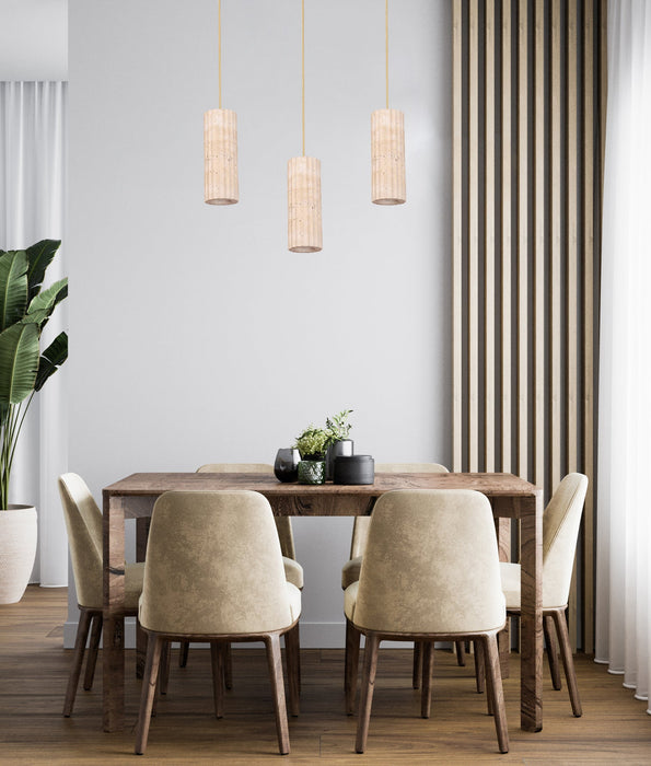 Sagitta Oblong Pendant Light Beige & Brass - SAGITTA1
