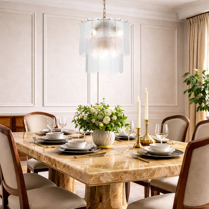 Samona 8 Light Pendant Antique Gold & Clear - SAMONA PE08-AGCL