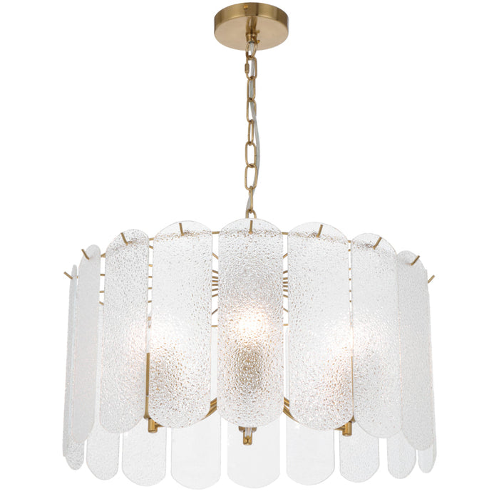 Samona 6 Light Pendant Antique Gold & Clear - SAMONA PE06-AGCL
