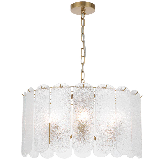 Samona 6 Light Pendant Antique Gold & Clear - SAMONA PE06-AGCL