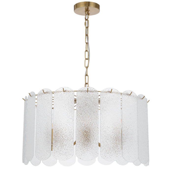 Samona 6 Light Pendant Antique Gold & Clear - SAMONA PE06-AGCL