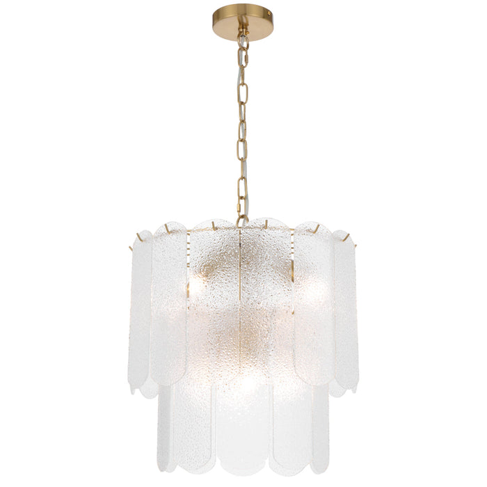 Samona 8 Light Pendant Antique Gold & Clear - SAMONA PE08-AGCL