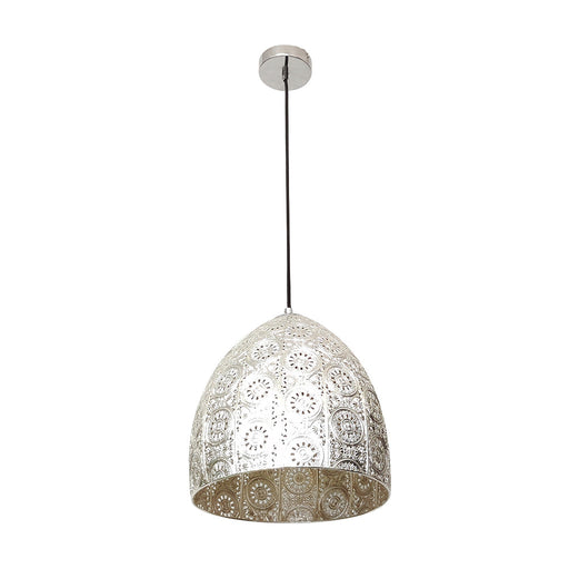 Buy Pendant Lights Australia Interior Embossed Ellipse Chrome 1 Light Pendant - SARI2
