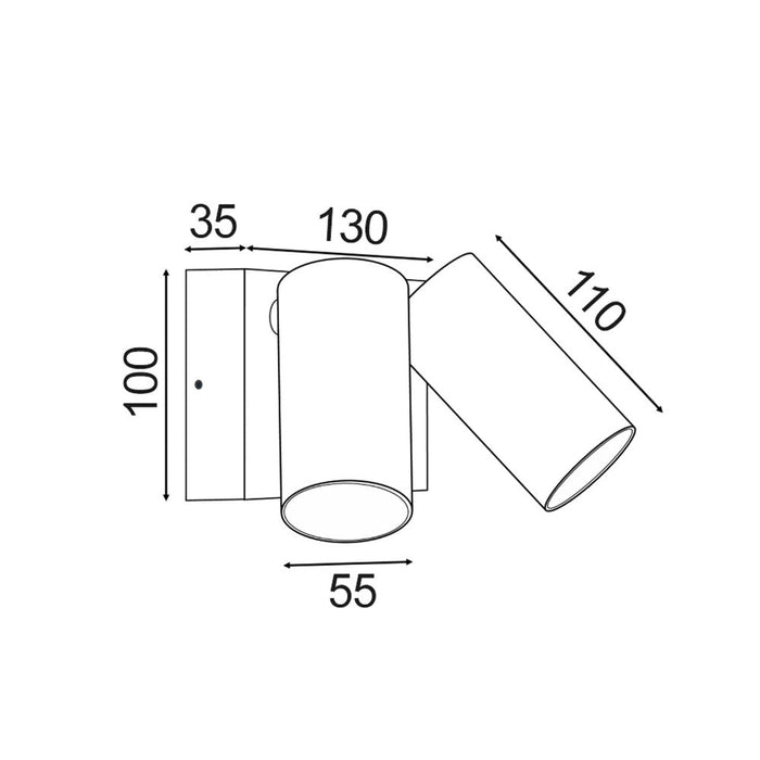 Buy Security Wall Lights Australia SEC Security Wall 2 Spot Lights Titanium Aluminium 3CCT - SEC10S