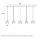 Buy Island Pendant Lights Australia SEGOVIA Island Pendant 5 Lights Chrome 3000K - SEGOVIA PE5B-CH