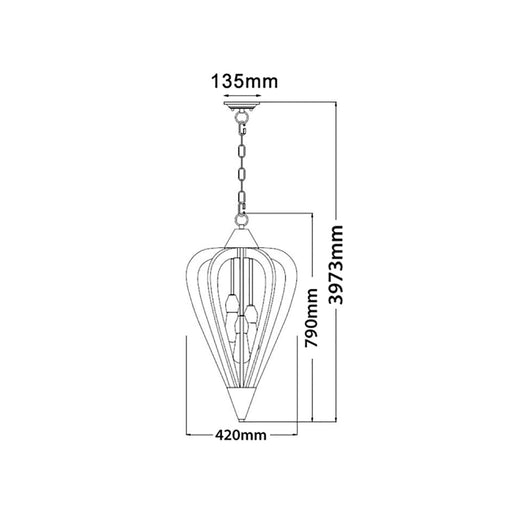 Buy Pendant Lights Australia SENORITA Tuscan Coffee Cherry Wood 3 Light Pendant Medium - SENORITA2