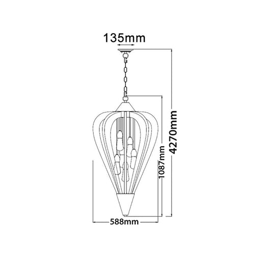 Buy Pendant Lights Australia SENORITA Tuscan Coffee Cherry Wood 6 Light Pendant Large - SENORITA3