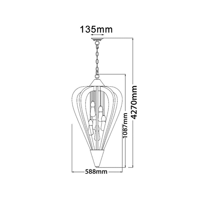 Buy Pendant Lights Australia SENORITA Tuscan Coffee Cherry Wood 6 Light Pendant Large - SENORITA3