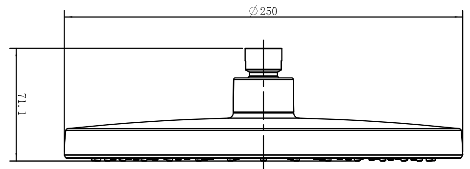 Mica 6H Shower Head Chrome - SH-6-R-250-CP