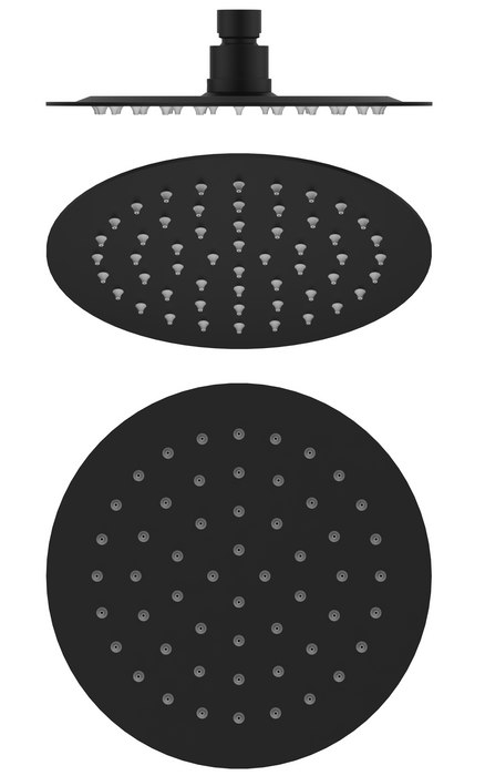 Mica 200mm Shower Head Black - SH-R-SST-200-BLK