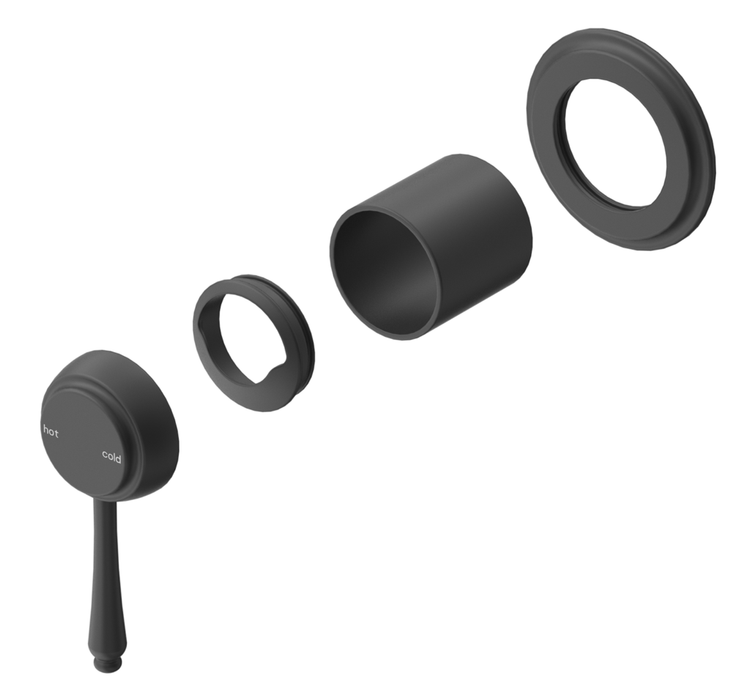 Mica Heritage Shower Mixer Trim Kit Only Black - SHM-4-BLK-TK
