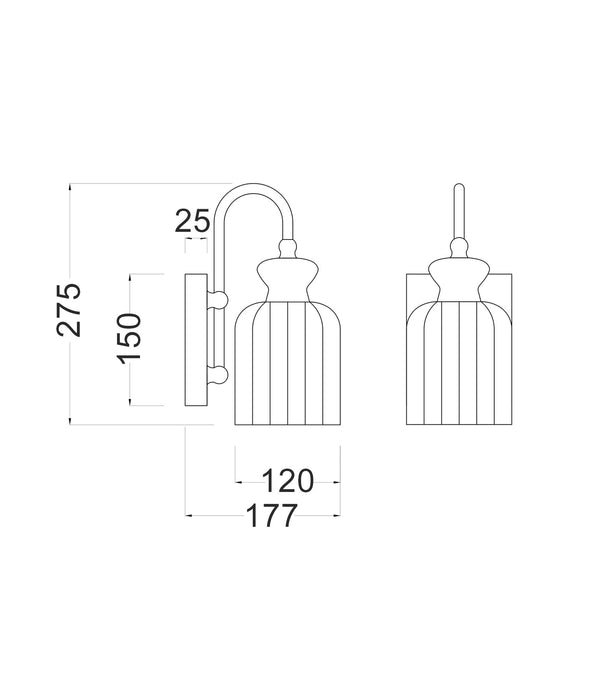 Sino Ellipse Wall Light Brass - SINO-W2
