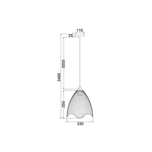 Buy Pendant Lights Australia SPIAGGIA Cone Wavy Edge 1 Light Pendant White - SPIAGGIA4