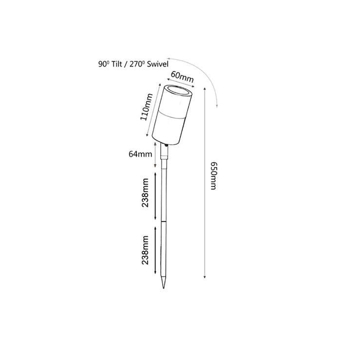 Buy Spike Lights Australia Spike Light Adjustable 12V W60mm Polished Brass - SPMSBR2
