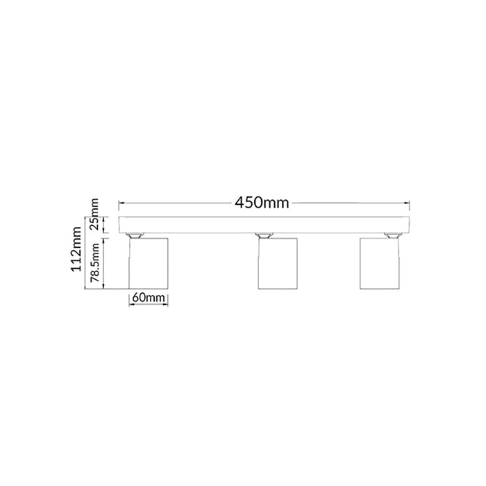 Buy Spotlights Australia SPOT Interior GU10 Surface Mounted Spot Light 3 Light Bar Matte Black - SPOT-BAR3B