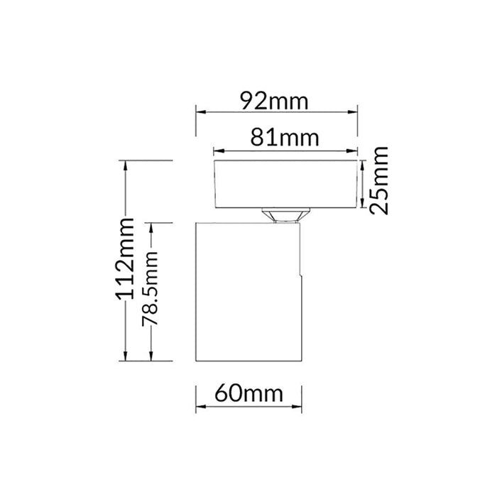 Buy Spotlights Australia SPOT Interior GU10 Surface Mounted Spot Light 1 Light Square Base Matte Black - SPOT-S1B