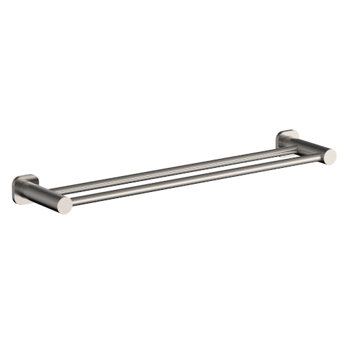 Finesa 600mm SQ Double Towel Rail Brushed Nickel - SQ6831NP