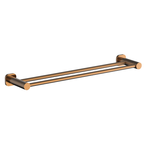 Finesa 600mm SQ Double Towel Rail Rosa - SQ6831RO