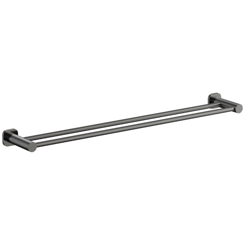 Finesa 800mm SQ Double Towel Rail Gun Metal - SQ6832GM