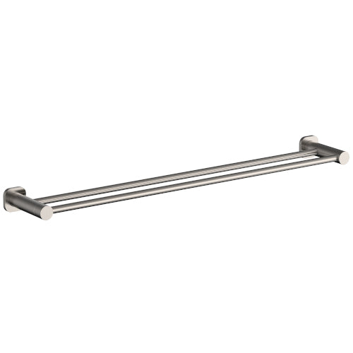 Finesa 800mm SQ Double Towel Rail Brushed Nickel - SQ6832NP