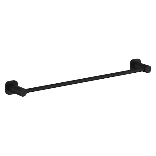 Finesa 600mm SQ Single Towel Rail Matte Black - SQ6833BL