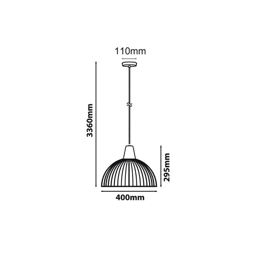 Buy Pendant Lights Australia STRAND Iron And Wood Dome Cage 1 Light Pendant Black - STRAND1