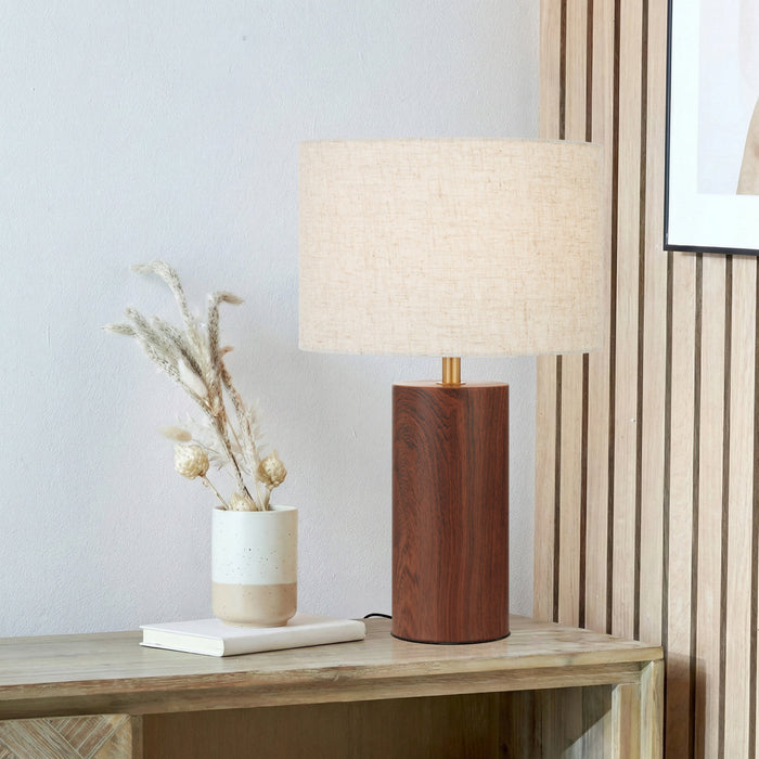 Stylin Table Lamp Walnut & Antique Gold - STYLIN TL-WDAG