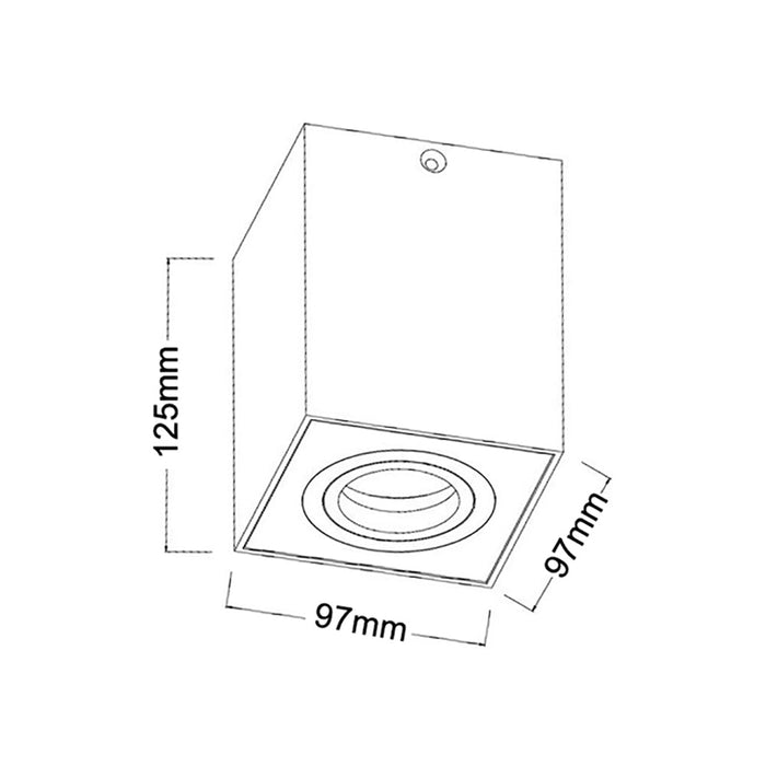 Buy Surface Mounted Downlights Australia SURFACE GU10 Square Surface Mounted Gimbal Downlight White - SURFACE24