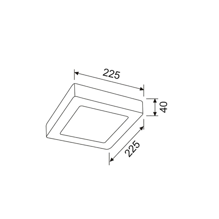 Buy LED Oyster Lights Australia LED Dimmable Surface Mounted Square Oyster Light Tri-CCT 18W - SURFACETRI3S