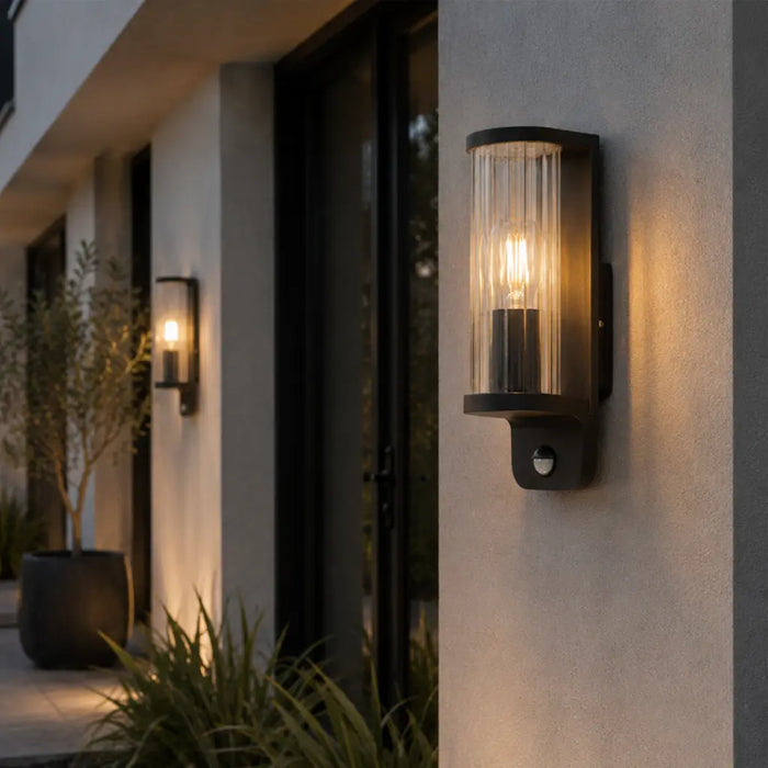 Thirlo Exterior Sensor Wall Light Black - THIRLO EXS-BK