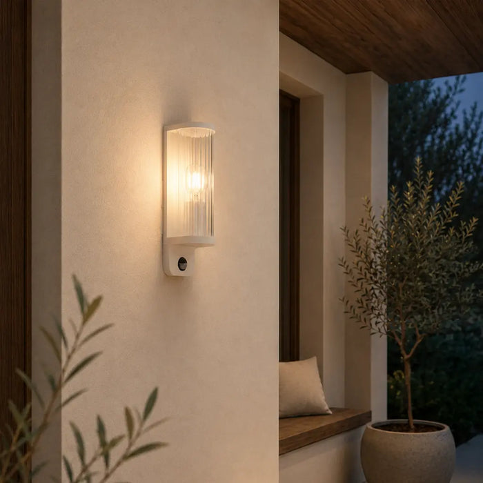 Thirlo Exterior Sensor Wall Light White - THIRLO EXS-WH