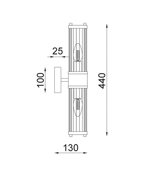Tiempo Up & Down Wall Light Chrome - TIEMPO2
