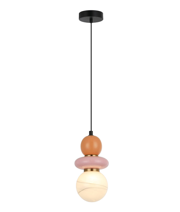 Tocado Sandblasted Pendant Light Pink & Peach Ceramic Bead - TOCADO2
