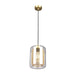 Buy Pendant Lights Australia TONO Brass Internal Mesh With Clear Glass 1 Light Pendant - TONO3