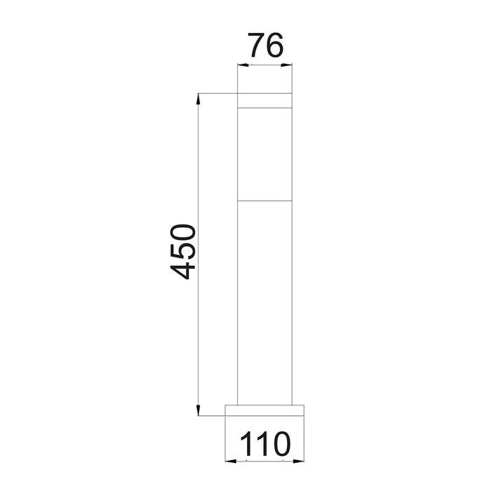 Buy Bollard Lights Australia Torre Bollard Light Short 304 Stainless Steel Black IP44 - TORRE3