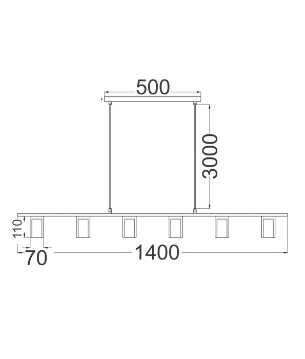 Tuberia Linear Bar Tubular Shade Pendant Beige & Brown - TUBERIA1