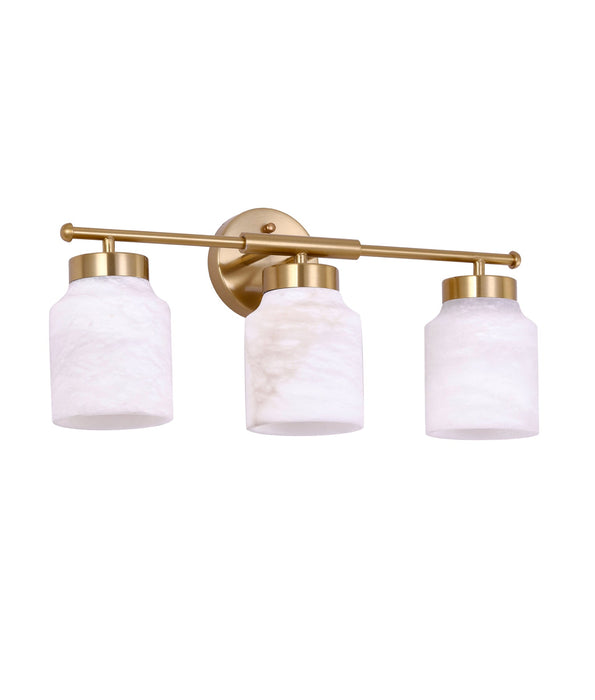 Tufo Interior Jar 3 Light Wall Light White & Brass - TUFO-W2