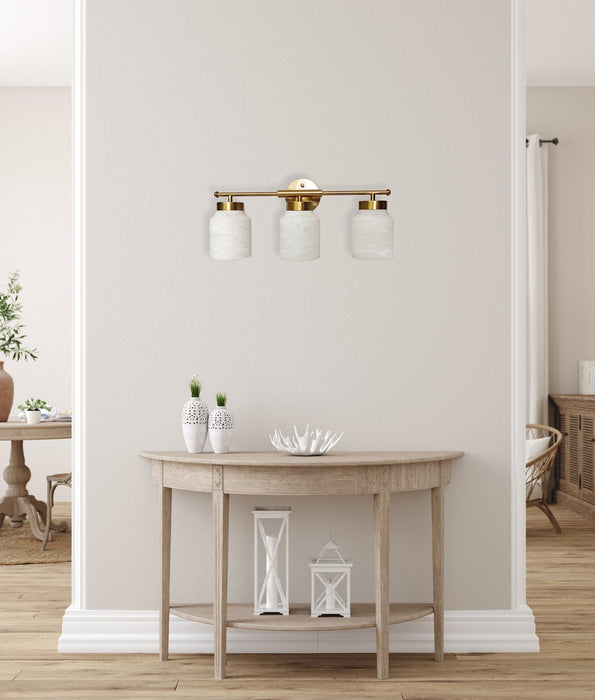 Tufo Interior Jar 3 Light Wall Light White & Brass - TUFO-W2