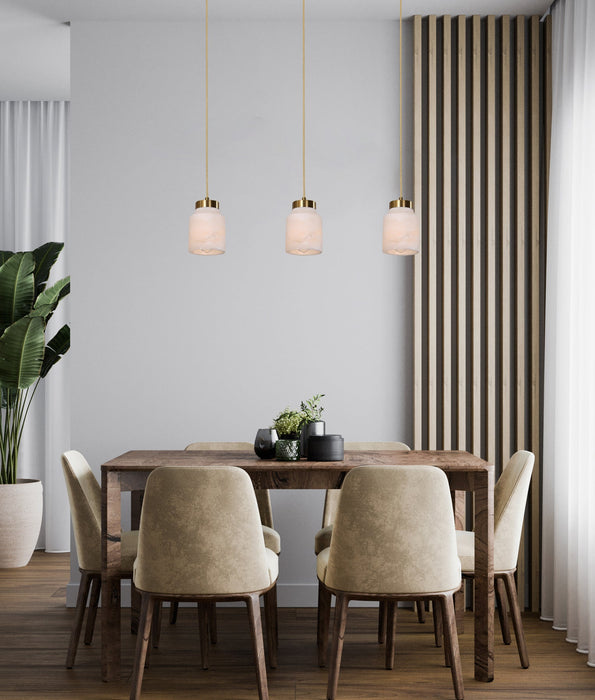 Tufo Interior Jar Pendant Light White & Gold - TUFO1