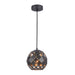 Buy Pendant Lights Australia TUILE Interior Embossed Tiled Iron 1 Light Pendant Small Black - TUILE1