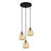 Buy Cluster Pendants Australia Interior Bronze Amber Wine Glass Ribbed 3 Light Cluster Pendant - TULIP1X3R