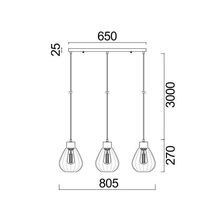 Buy Island Pendant Lights Australia Interior Black Smoke Wine Glass Ribbed 3 Light Island Pendant - TULIP2X3S